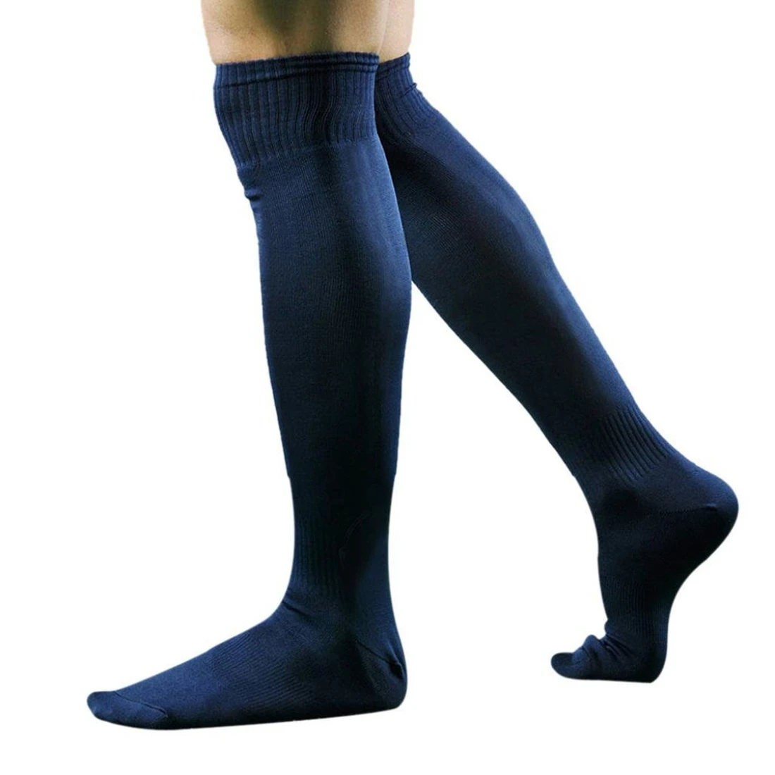 Men's Sports Baseball Hockey Soccer Socks Long High Sock (navy blue) on