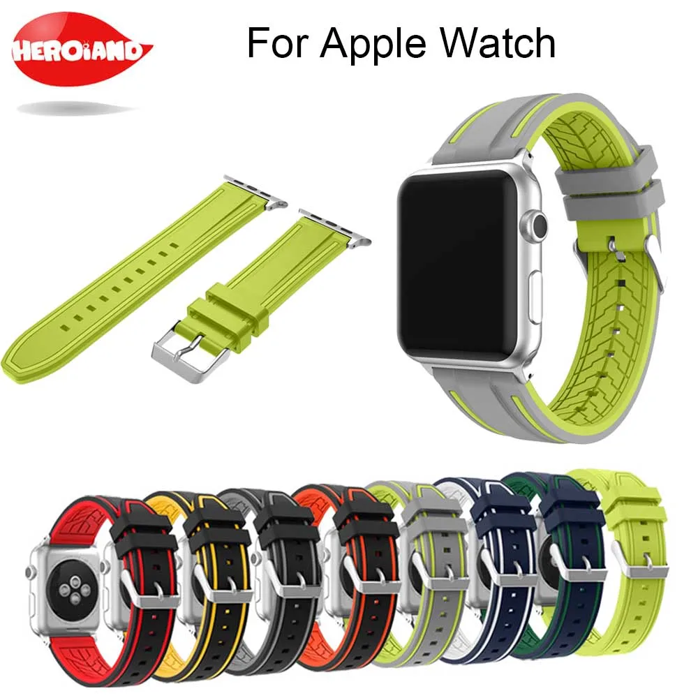 Цветные мягкие силиконовые сменные спортивные полосы для 38 мм Apple Watch Series1 2 3 42