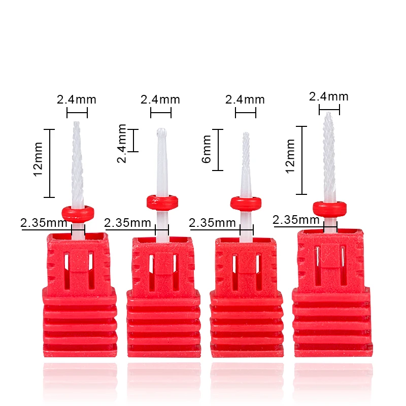 Ladymisty красный тонкий Электрический Керамический сверло для ногтей для удаления кутикулы круглая головка Pro Griding Маникюр Инструменты для дизайна ногтей