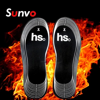 

Sunvo Winter Heated Insoles with Battery Carbon Fiber Heating Foot Pads Warm About 50 Degree Heatable Insole Sole for Women Men