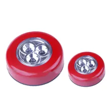 3 LED Wall Light Kitchen Cabinet Closet Lighting Sticker Tap Touch Lamp Lamps Home Decorative Practical Lights Touch Lamps S#70