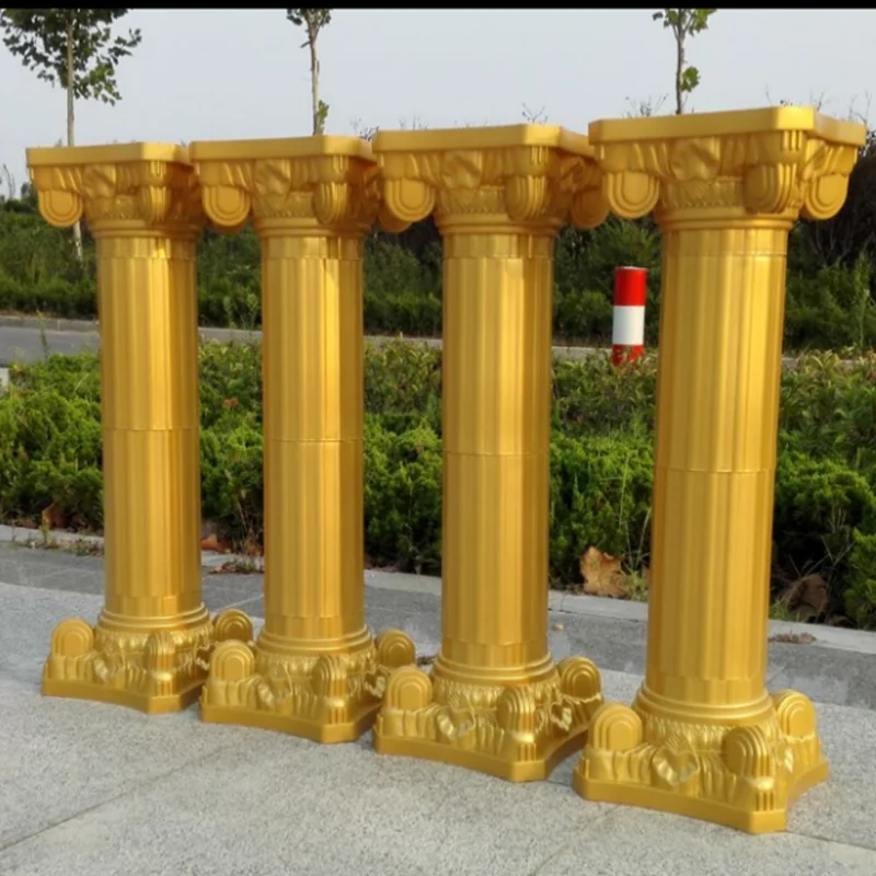 4pcs Lot Gold Roman Columns Plastic Pillars Road Cited Wedding