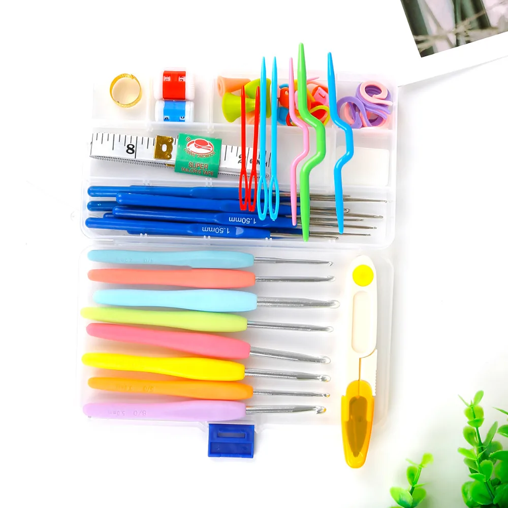 

1 Set Crochet Hooks Needles 16 Sizes Sewing Needles Stitches Knitting Craft Case Crochet Weaving Sewing Tools Accessory