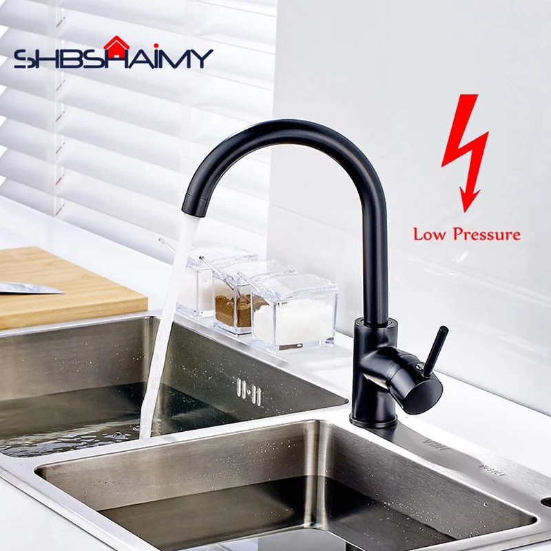 

Black Painting/Nickle Brushed Low Pressure Kitchen Sink Mixer Tap Sink Tap 360 Rotatable Kitchen Spring Mixer Tap