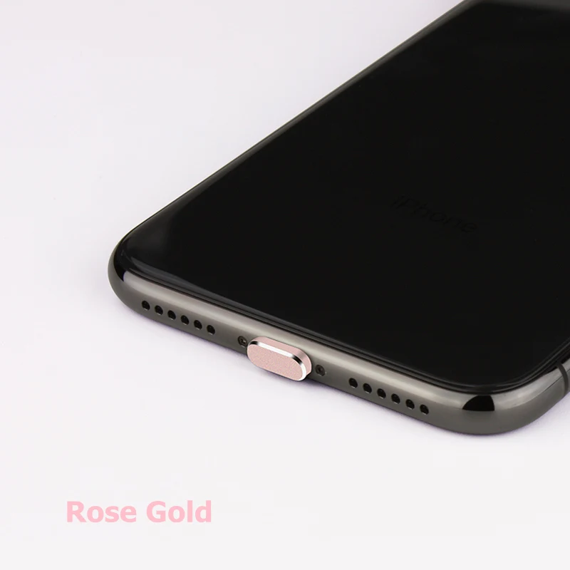 Rose Gold 10 шт. металлическая пыль штепсельная вилка, специальный дизайн, порт для зарядки, порт для передачи данных, анти для iPhone X XR XS Max 8 7 Plus, порт для зарядки от пыли - Цвет: Rose Gold