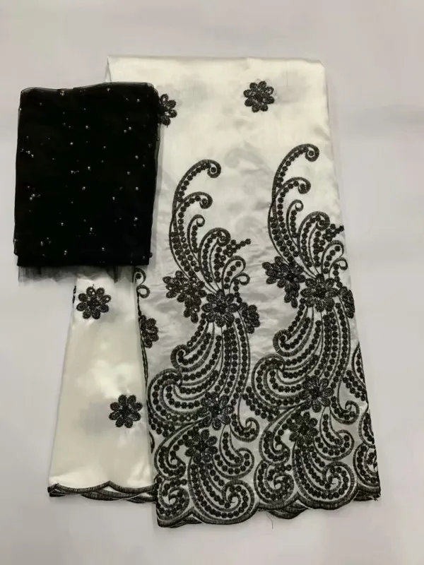 fashion black George Lace Fabric With Blouse Indian French Net For Nigeria Wedding Dress Silk fabric FFB6-14 | Дом и сад