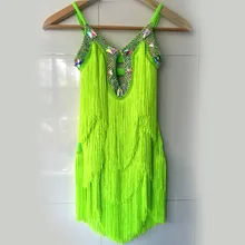 Костюм для латинских танцев, сексуальное платье для латинских танцев с бриллиантами и кисточками, для детей, Женский конкурс латиноамериканских танцев, платья S-4XL, F101