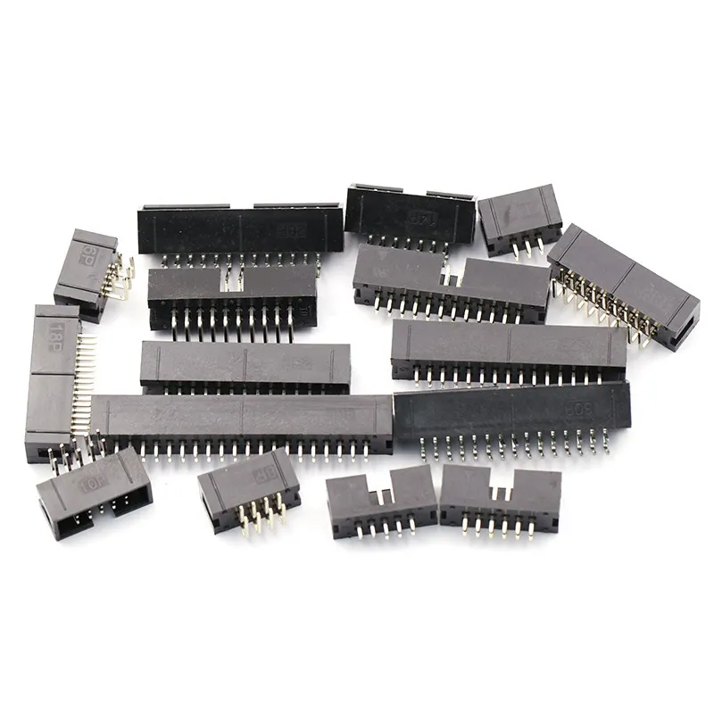 

10PCS 2.54mm DC3 6P 8P 10P 14P 16P 20P 26P 30P 34P 40P 50P Socket Header Connector ISP Male Double-spaced Straight IDC JTAG