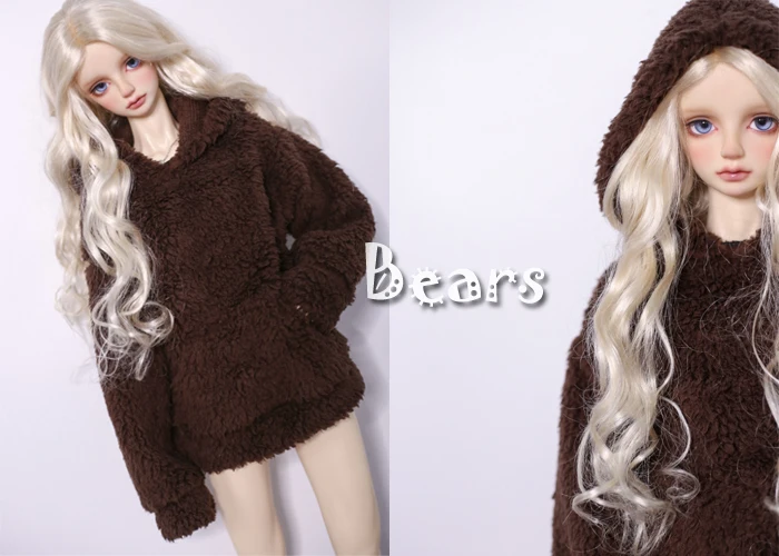 Аксессуары для одежды 1/4 1/3 scale BJD плюшевый свитер с капюшоном BJD/Аксессуары кукол SD