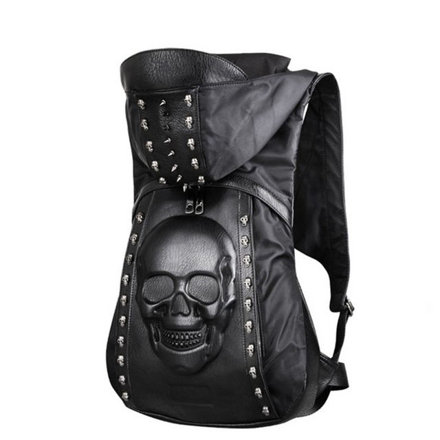 3D SKULL BACKPACK WITH HOOD CAP