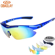 OBAOLAY Hot Outdoor Sport Polarized Sunglasses Men Gafas MTB Cycling Glasses Women MTB Bike Bicycle Riding UV400 Goggles Eyewear
