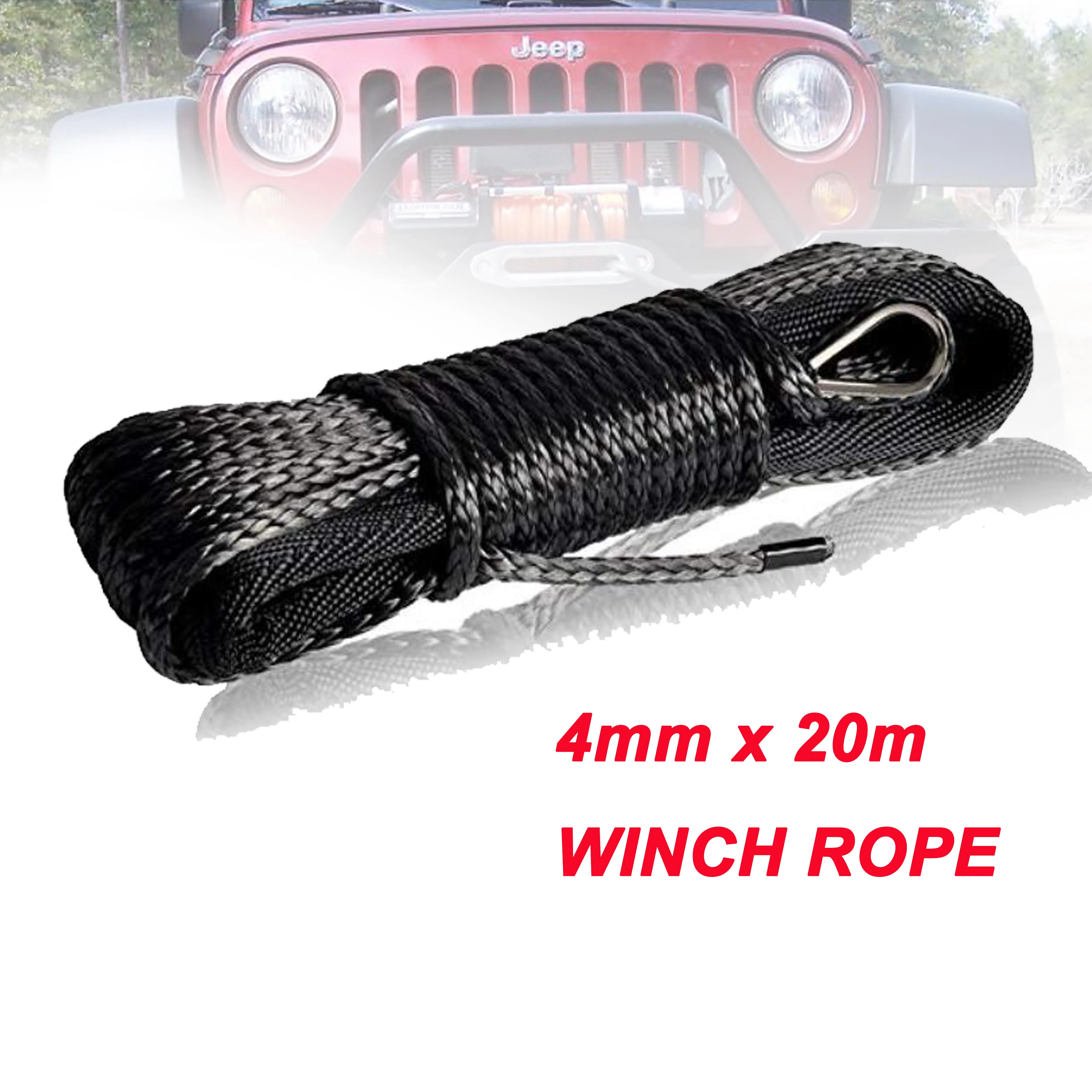 Winch rope usa 4mm x 20m Synthetic Winch Line Fiber Rope Towing Cable Car Accessories for 4X4/ATV/UTV/4WD/OFF-ROAD Color Name : Blue 