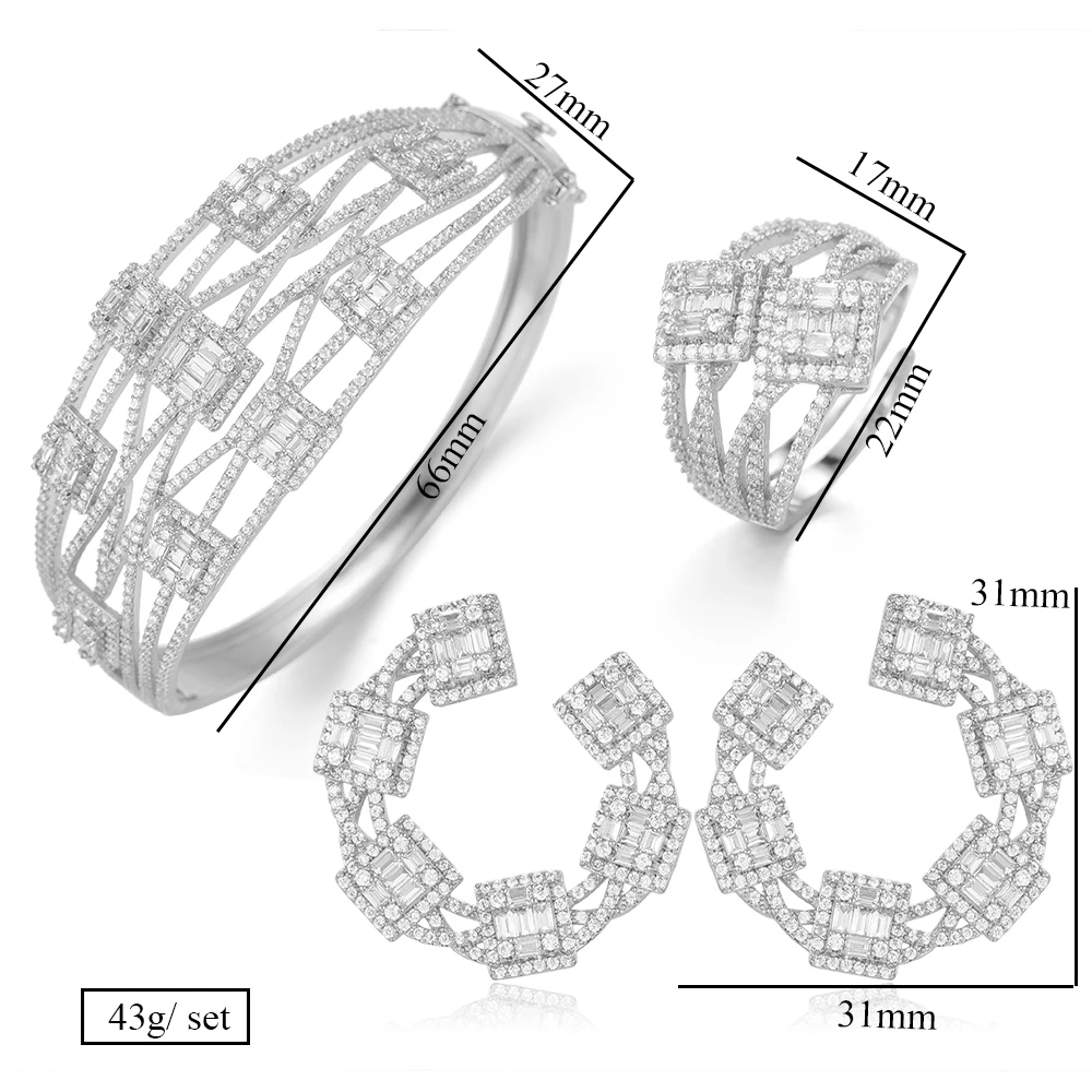 GODKI большие роскошные 3 шт. серьги браслет кольцо наборы для женщин Свадебные с кубическим Цирконом кристалл обручальные Дубай Свадебные Ювелирные наборы