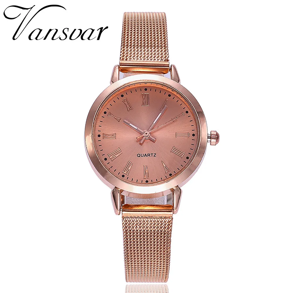 

Hot Fashion Women Watches Roman Numerals Round Dial Ladies Watch Luxury Mesh Belt Quartz Watch Clock Gift Relogio Feminino #W