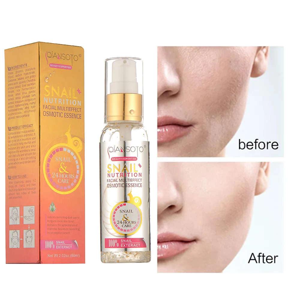 

Skin Care 60ml Moisturizer Snails Acid Anti Aging Wrinkles Essence Face Cream Serum Collagen Vitamin Face Essence Makeup