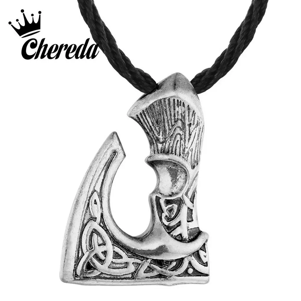 

Chereda Big Axe Pendant Viking Necklace Axe Perun's Slavic Vintage Pendant Punk Personality Statement Jewelry