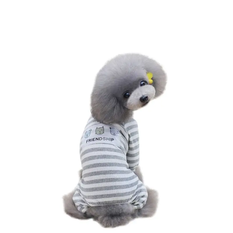 

Pet Dog Clothes Striped Dog Jumpsuit Pajamas Dog Coats Dog Clothing french bulldog Chihuahua Puppy Knitted Coat Pet Apparel