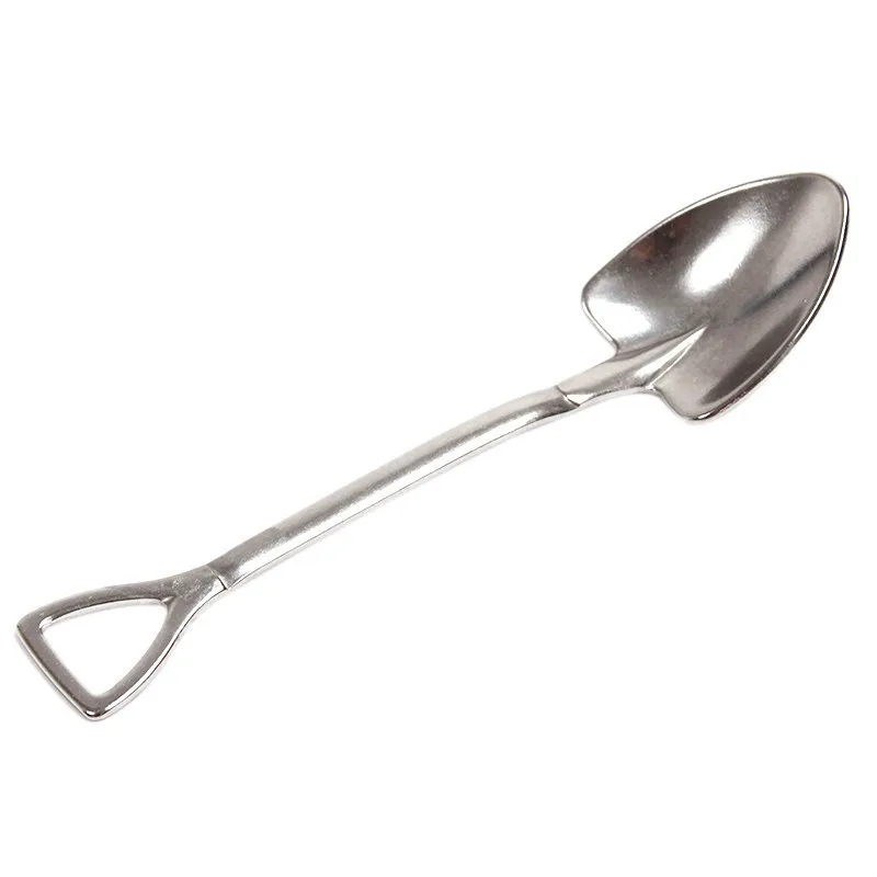 1pcs Shovel Spoons 1pcs Shovel Fork Flatware Travel Sets Stainless Steel Metal Dessert Fruit  Spoon Child Kids Dinnerware Gift8