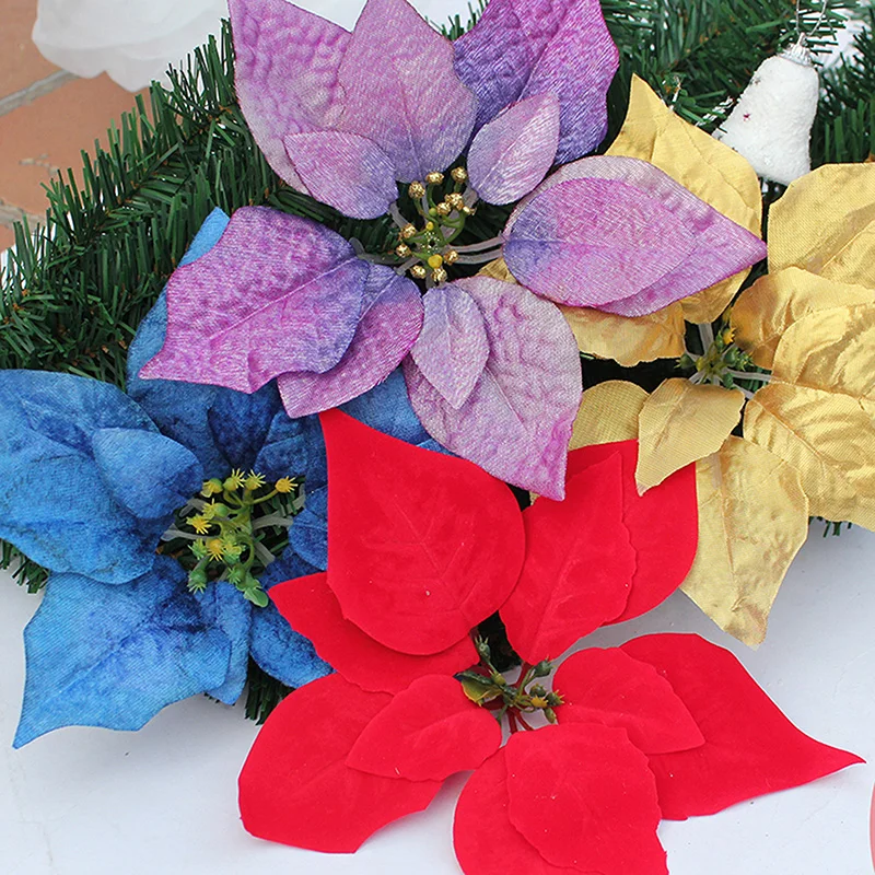 20CM silver gold red Christmas tree decoration flower high quality Xmas