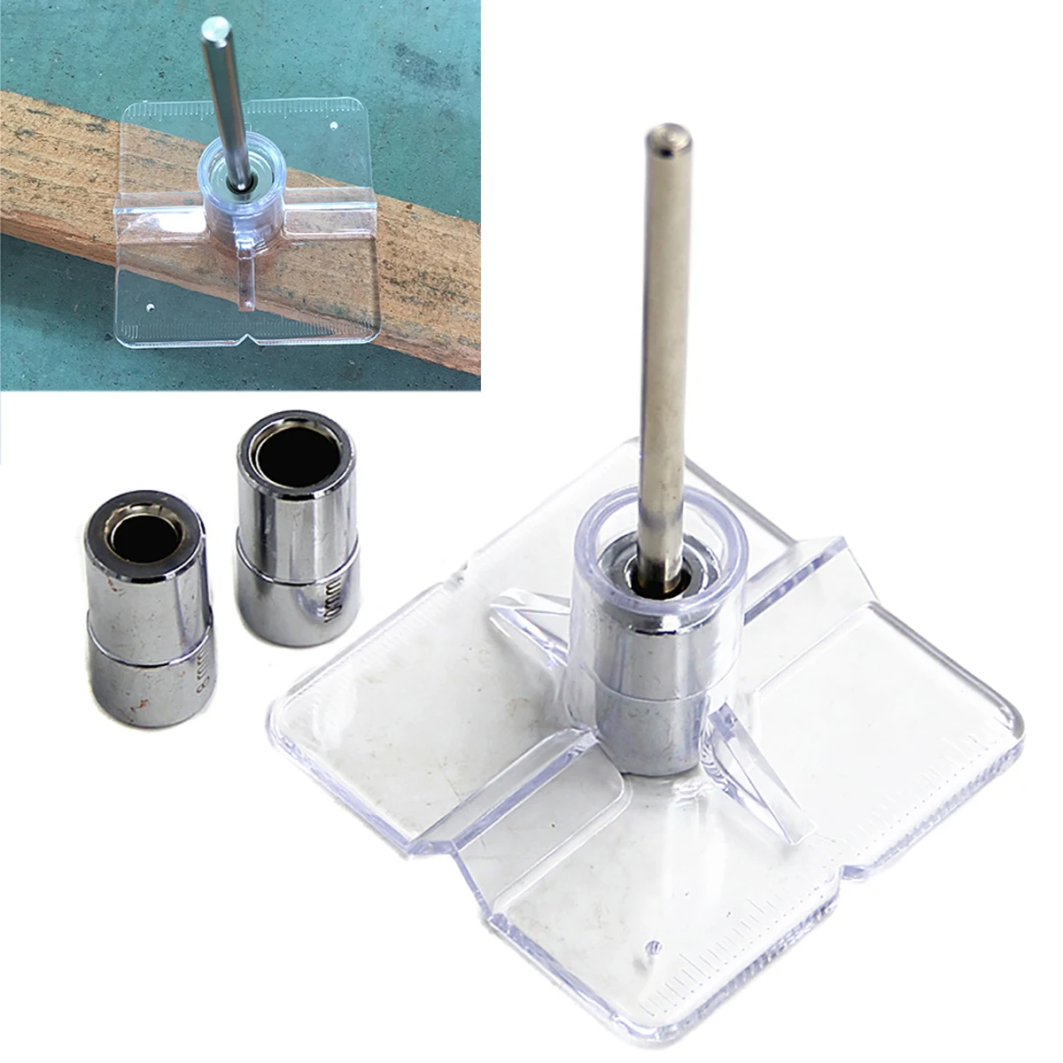 1Set Mini Pocket Hole Drill Dowel Jig Guide Woodworking Drilling Locator 6/8/10mm With Plastic Plate 1Set Mini Pocket Hole Drill Dowel Jig Guide Woodworking Drilling Locator 6/8/10mm With Plastic Plate