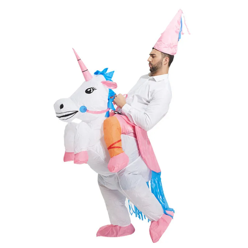 

Adult Stand Riding Inflatable Unicorn Costume Cowboy Ride Horse Inflatable Costumes T Rex Dino Rider Purim Carnival Costumes