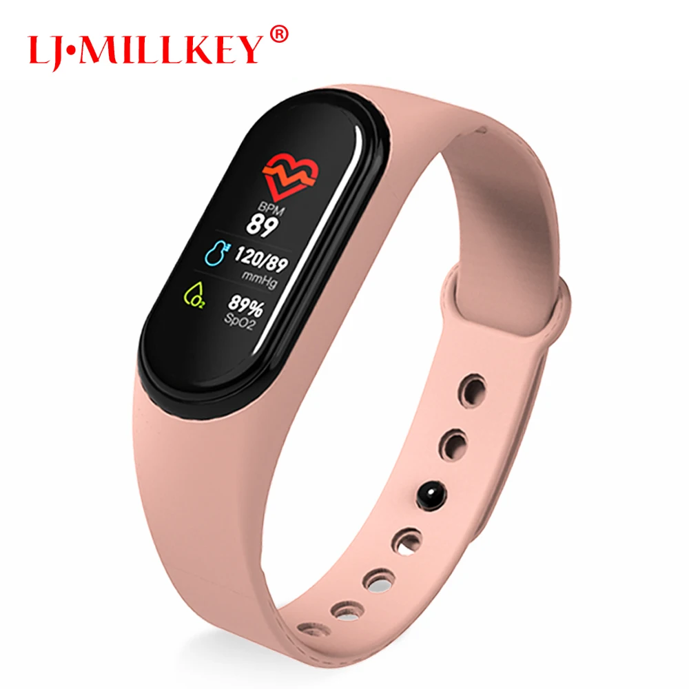 

M4 Smart Bracelet Band Fitness Tracker Heart Rate Blood Pressure Messages Reminder Color Screen Waterproof Sport Wristband