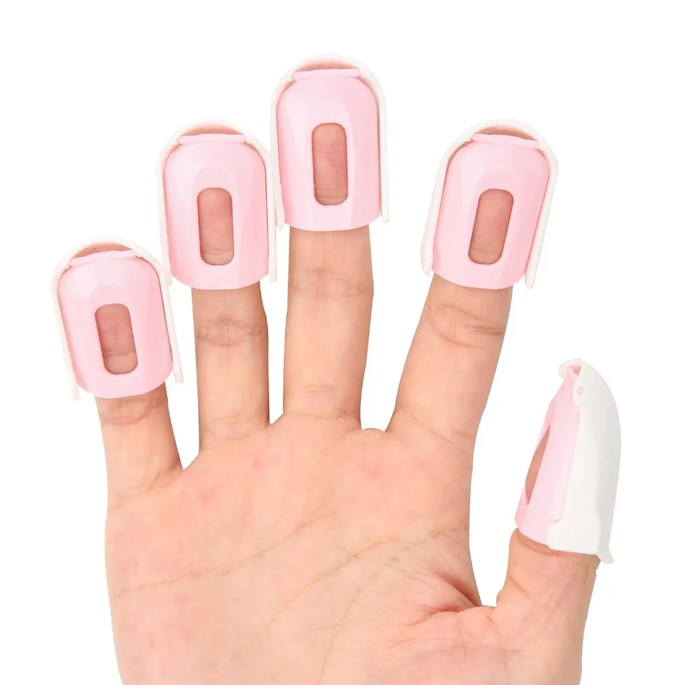 MAKARTT 100 компл./лот белый пластиковый дизайн ногтей замочить от пальцев Крышка зажим для УФ-геля для удаления лака смартфон сенсорный доступны F0418XX