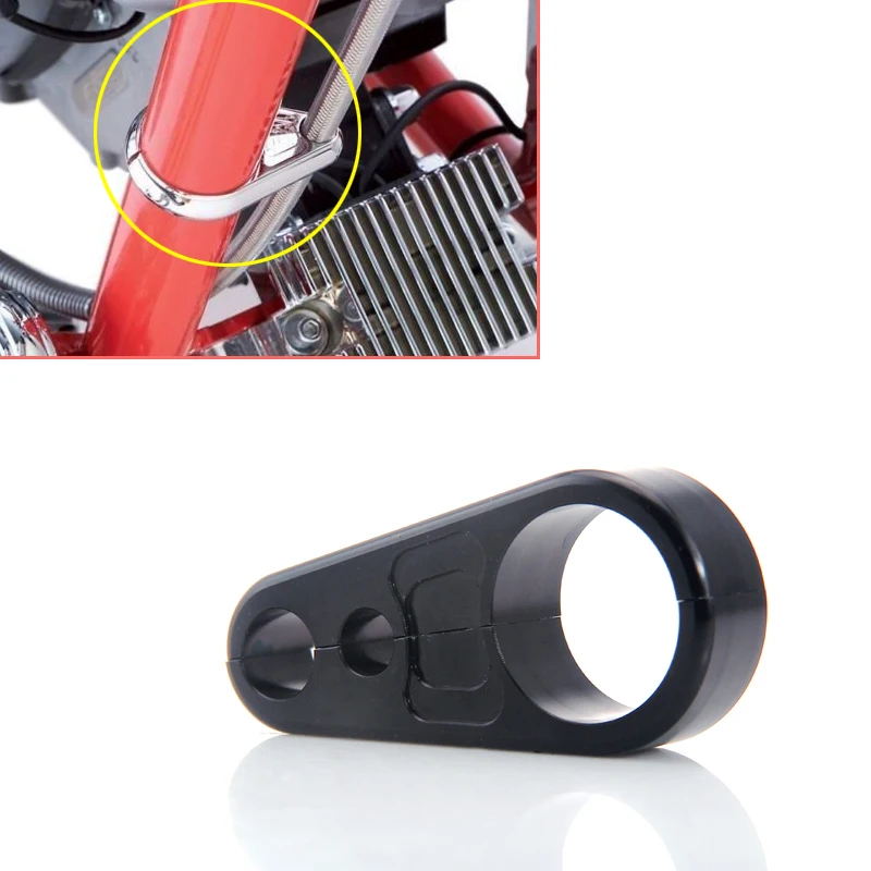 1" 25mm Motorcycle Brake Clutch Cable Wire Clamp Clip Metal Handle Bar