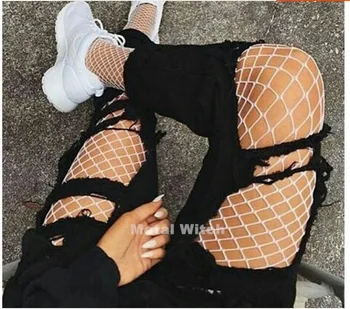 

SEXY women high waist fishnet stocking fishnet club tights panty knitting net pantyhose trouser mesh lingerie TT016 3pcs/lot