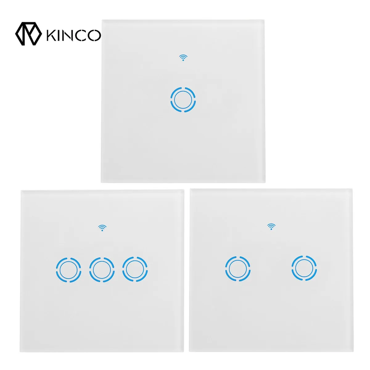 

Kinco 86mm WIFI Smart Wall EU Switch Touch Panel APP Remote Control For Alexa/Google Home Voice Control Automatic Module