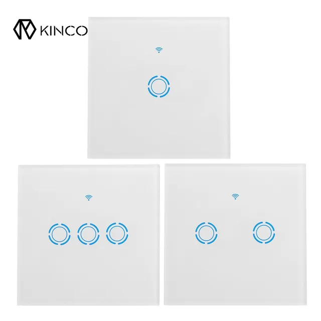 Kinco 86mm WIFI Smart Wall EU Switch Touch Panel APP Remote Control For Alexa/Google Home Voice Control Automatic Module