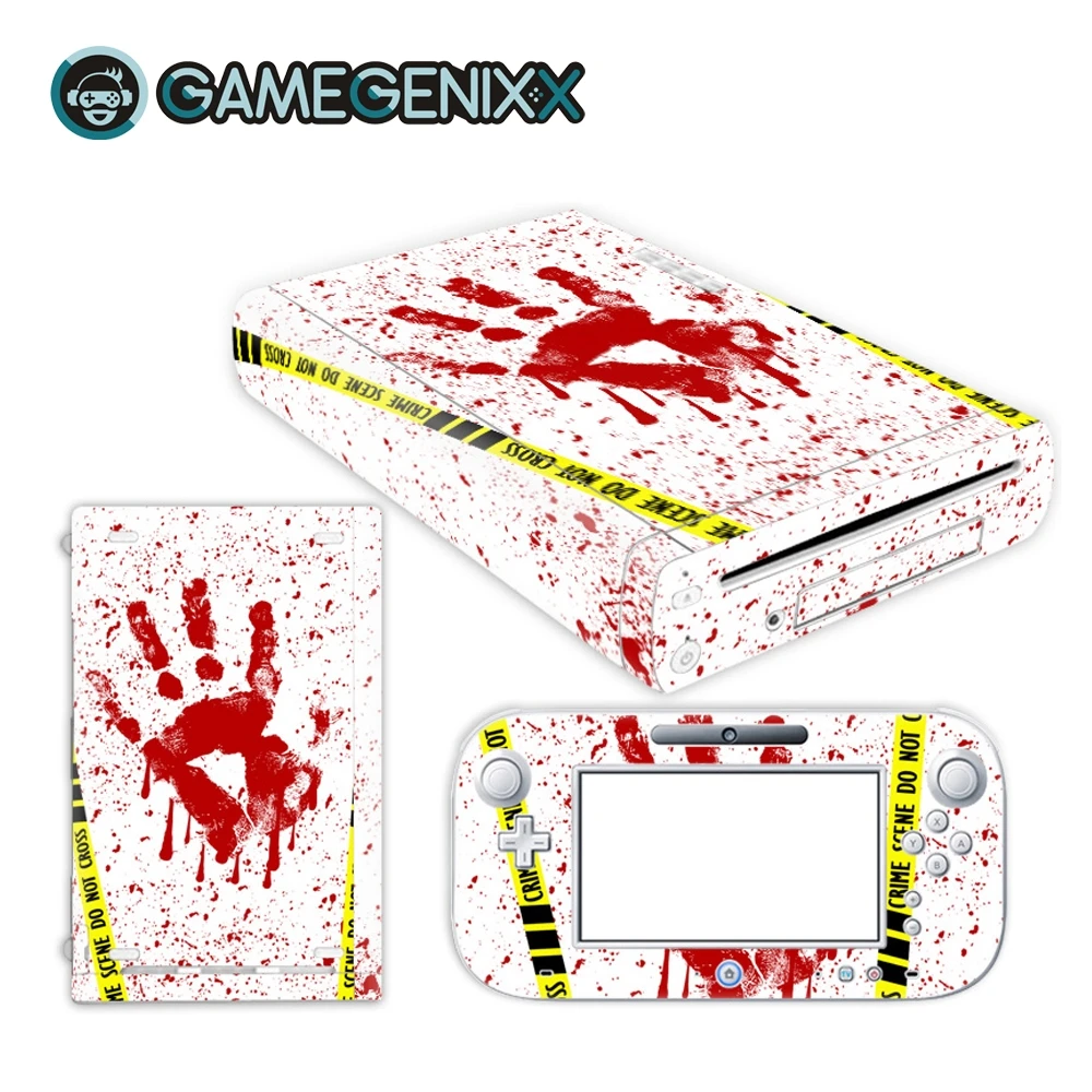 

GAMEGENIXX Skin Sticker Vinyl Decal Full Set Wrap Cover for Nintendo WiiU - Bloody Hand