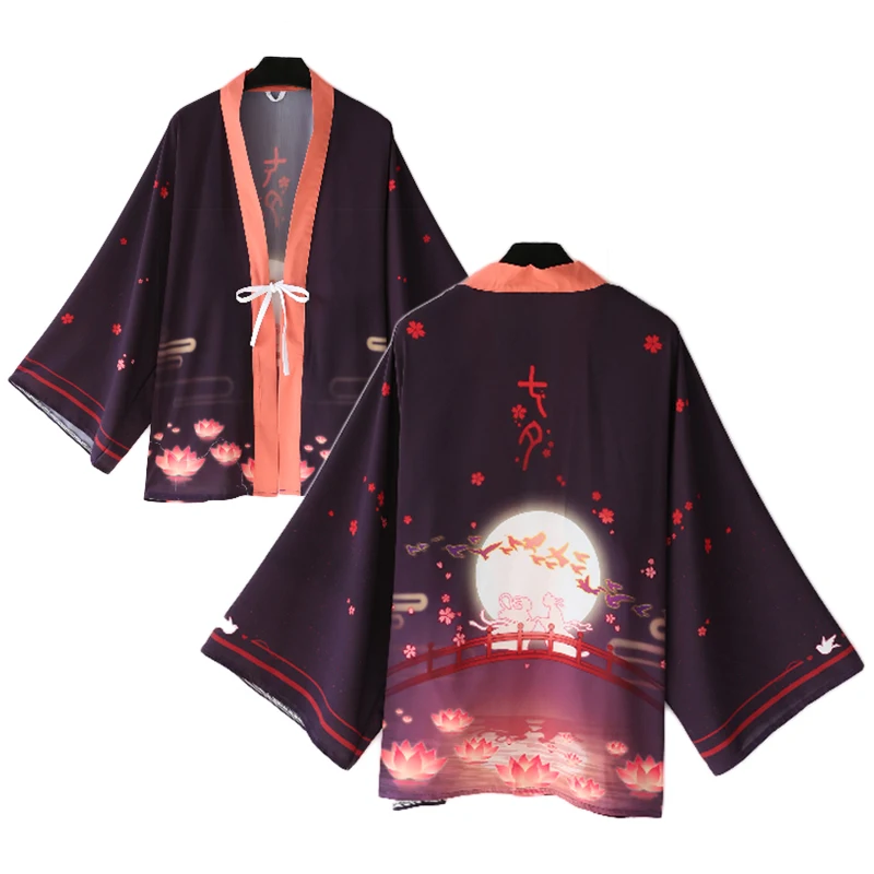 

Double Seventh Festival Tanabata Printing Cloak Haori Cosplay Costume Japanese Men Women Kimono Yukata Halloween Party Dress