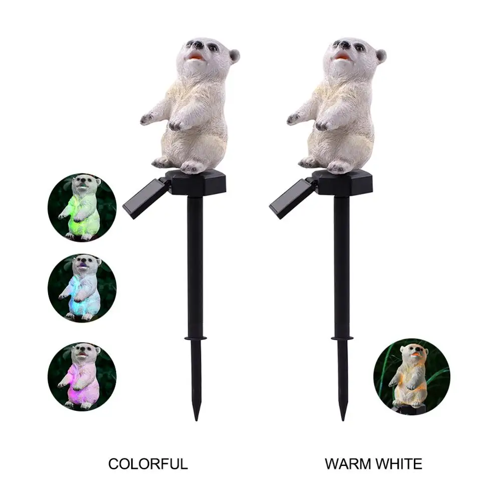 

Solar Powered LED Garden Bear Light Outdoor Waterproof Lawn Lamp Five Color Flashing Lighting Landscape Decoration Garden Lights