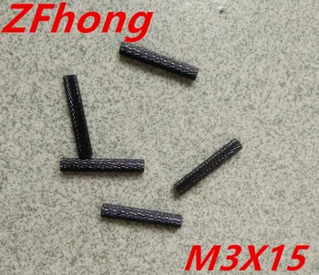 

100pcs Aluminum black anodized standoffs m3x15mm full knurled standoff round spacer female alloy custom products