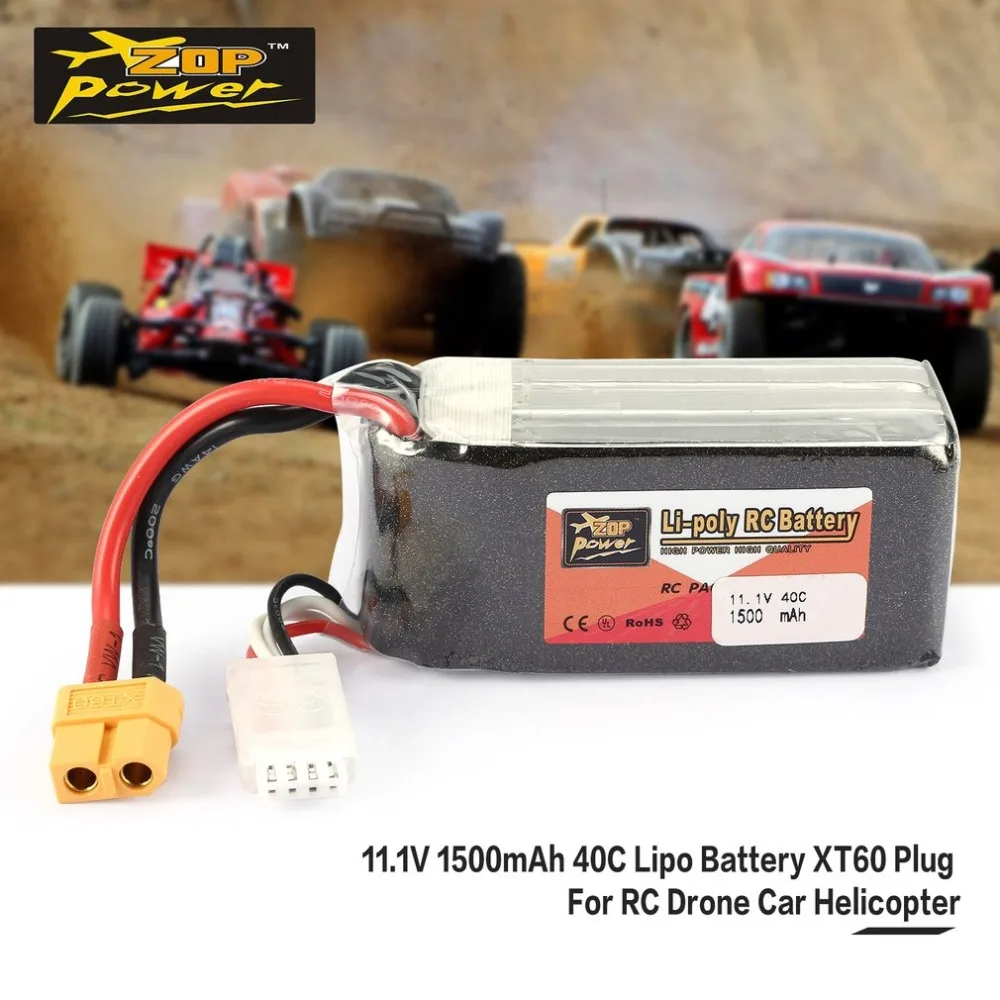 ZOP الطاقة 11.1 V 1500 mAh بطارية ليبو 3 S 3S1P 40C XT60 التوصيل قابلة للشحن ل RC سباق مروحية لعبة بدون طيار سيارة عارض قوارب