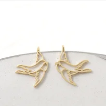 30 пар модные золотые серебряные Летающая Ласточка серьги-гвоздики нострилы для пирсинга женские летние ювелирные изделия