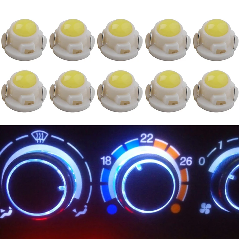 

10PCS Car led light T4.7 Neo Wedge car led cob Instrument Dash Light indicator dashboard Vehicle Bulb Signal Lamp 12V Dash Board