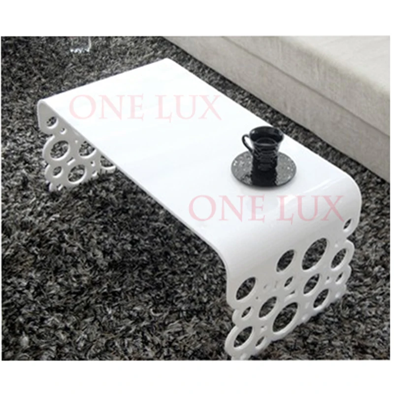 الشلال الابيض الاكريليك طاولة القهوة ، سيت نهاية الجداول أريكة ocassional ش واحد لوكس