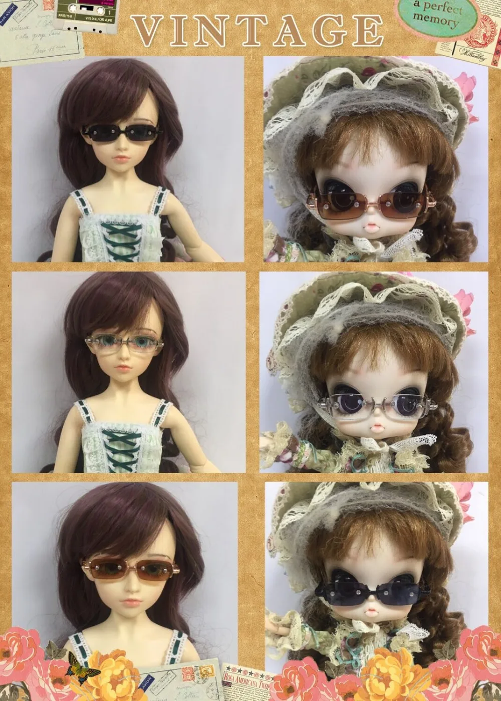 BdJD очки для кукол 6,5 см, для 1/3 BJD куклы, pullip 0621