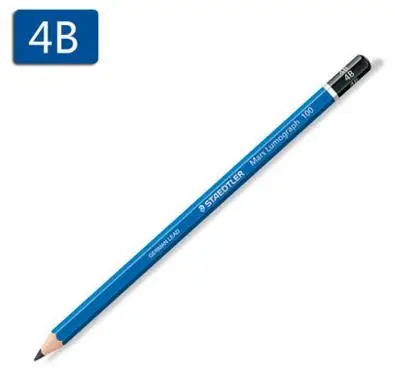 Германия STAEDTLER 100# синий стержень Стандартный Карандаш профессиональный карандаш для рисования эскиз карандаш mars lumographh карандаш 12 шт./лот - Цвет: 4B