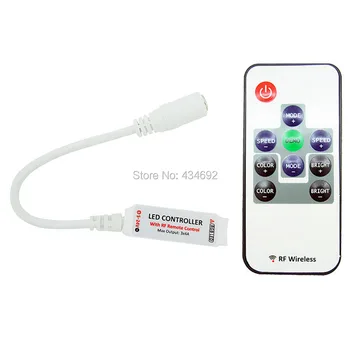 

Wireless RF RGB Mini Controller with Remote Control R108 for 5050/5060 RGB LED Strip Light Free Shipping