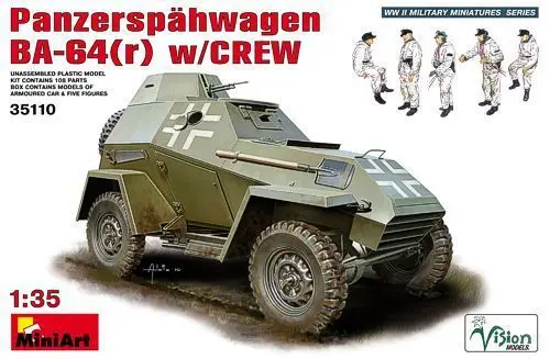 Out of print product MiniArt 1 35 WWII BA 64 r German Armoured Car w Crew