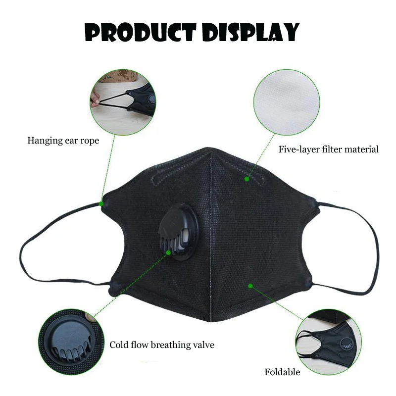 Ailewu10PCS PM2.5 Mouth Mask Anti Dust Breath Valve Masks Anti Haze Disposable Mask Protective Masks for Protection Face GKZ008