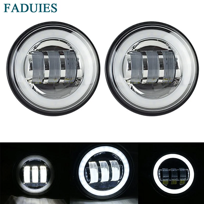 4.5 Inch 30W Black LED Auxiliary Passing Spot Lights for Harley-Davidson Motorcycles Fog Lighting  (2)123