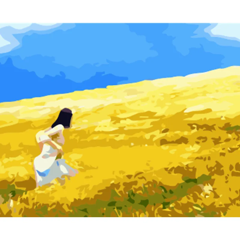 Golden Grassland Running DIY Coloring Paint By number Tools picture Beautiful Painting Numbers Surprise Gift art supplies | Дом и сад