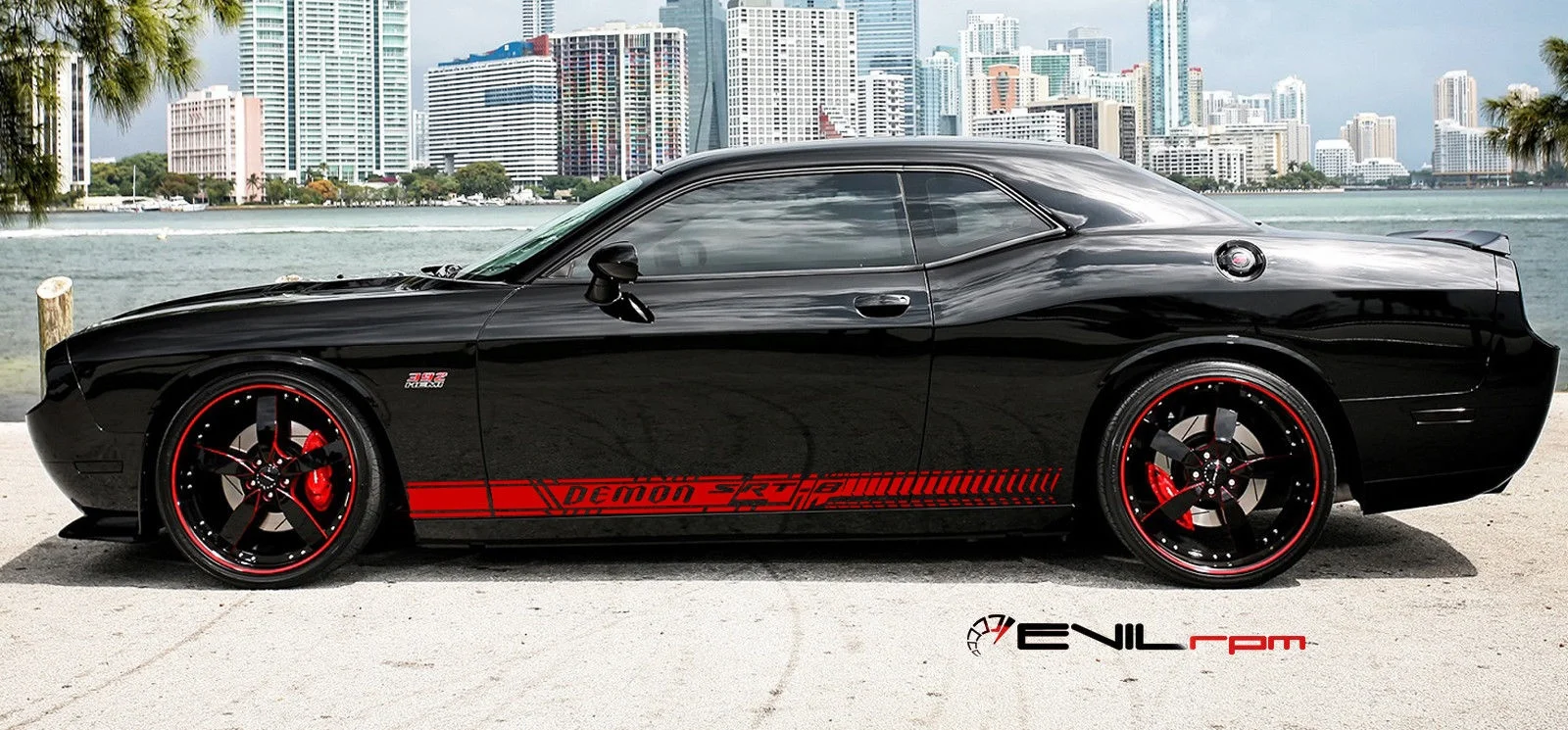 Для 1 комплекта/2 шт. наклейка в полоску сбоку для Dodge CHallenger DEMON SRT8 RT HEMI MOPAR тюнинг