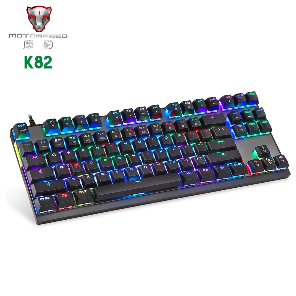 Оригинал Motospeed K82 USB Проводная Механическая клавиатура игр с RGB Подсветка