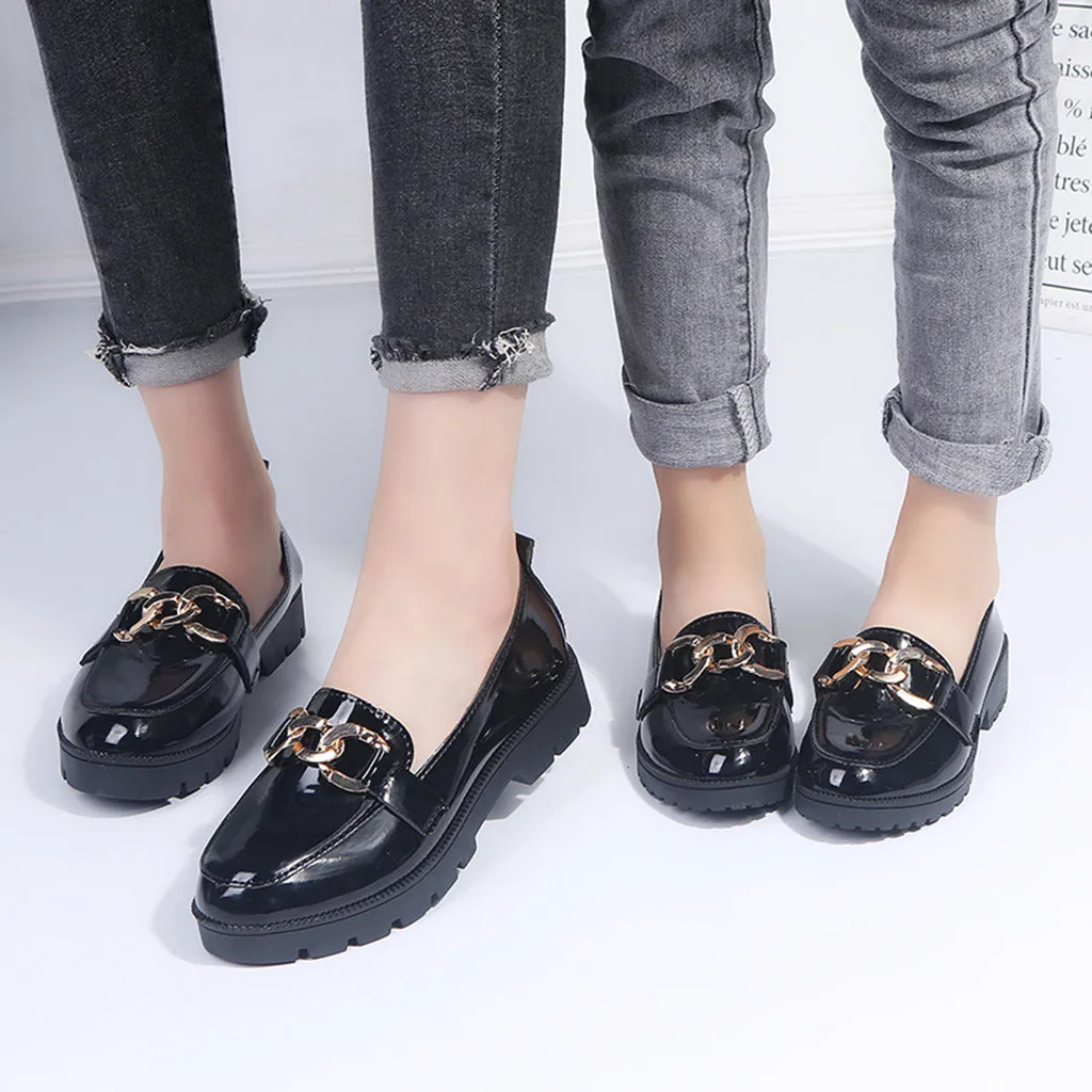 

Woman's Fashion 2019 Leather Short Boots Casual shoes woman Round Toe Slip On Leather Shoes Square Heel Work Shoes Dropshipping