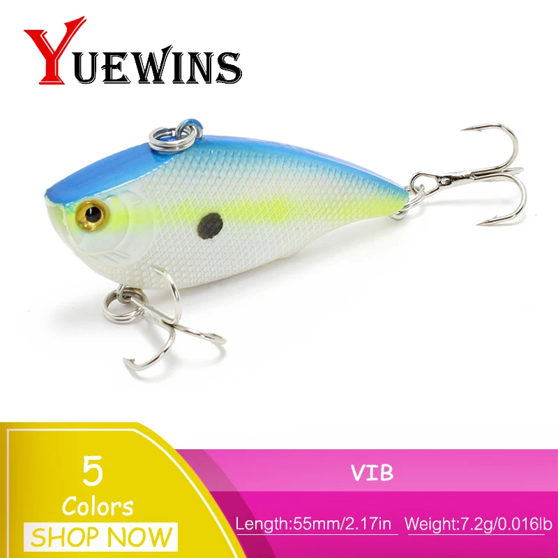 

YUEWINS Winter VIB Lure 5.5cm 7.2g Winter Ice Fishing Lures Carp Fishing Tackle Hard Wobblers Sinking Vibration CrankBaits TP184
